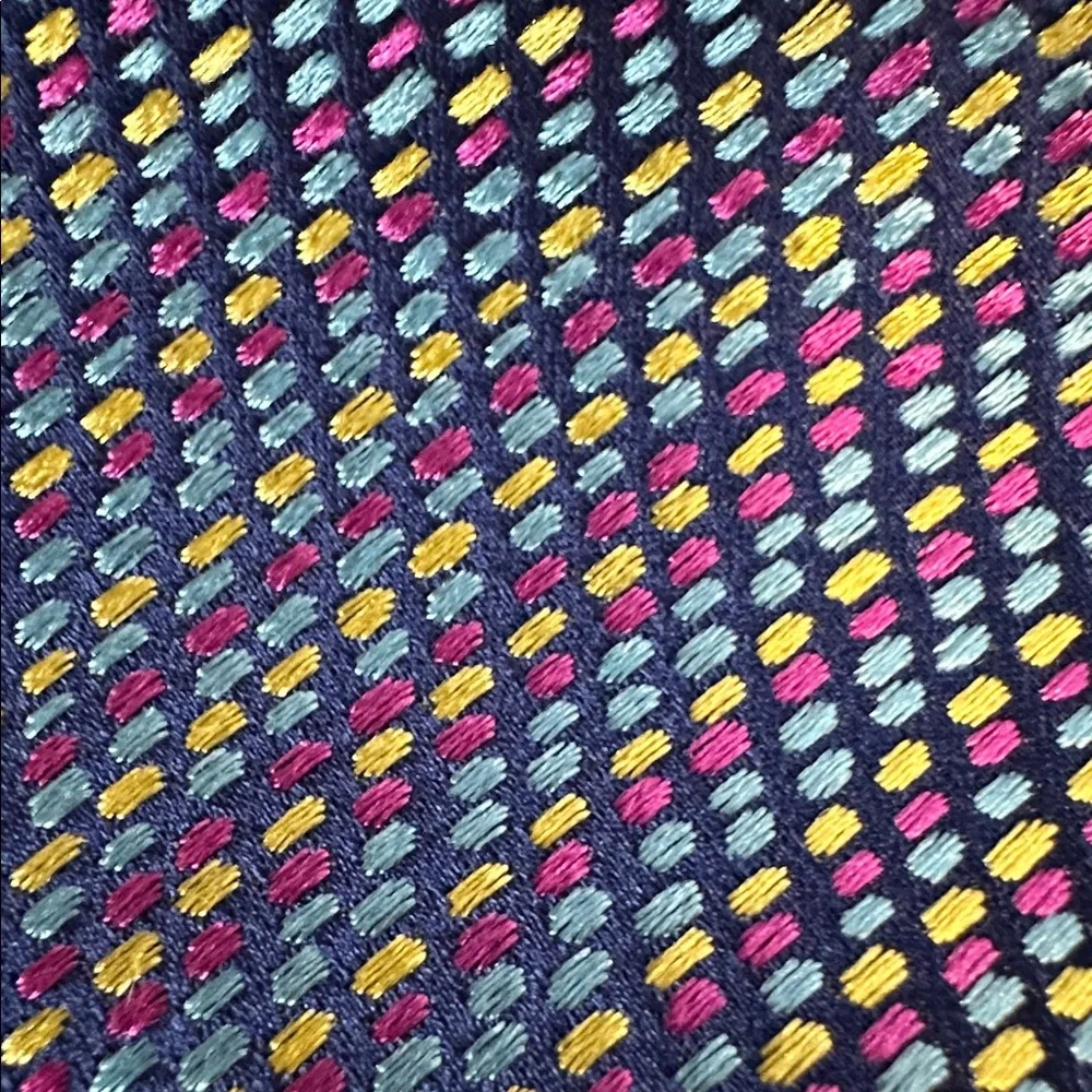 Silk tie, brooch, necklace, multicolor